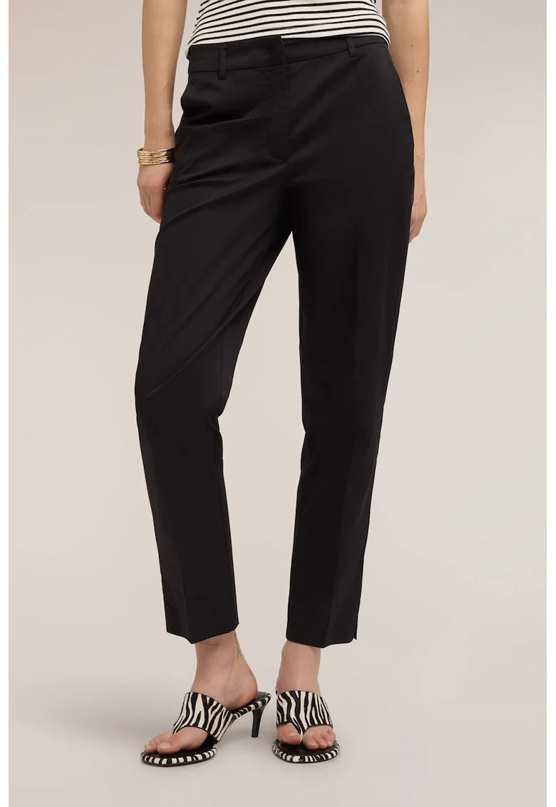 Pantaloni chino slim fit cu model uni, Negru