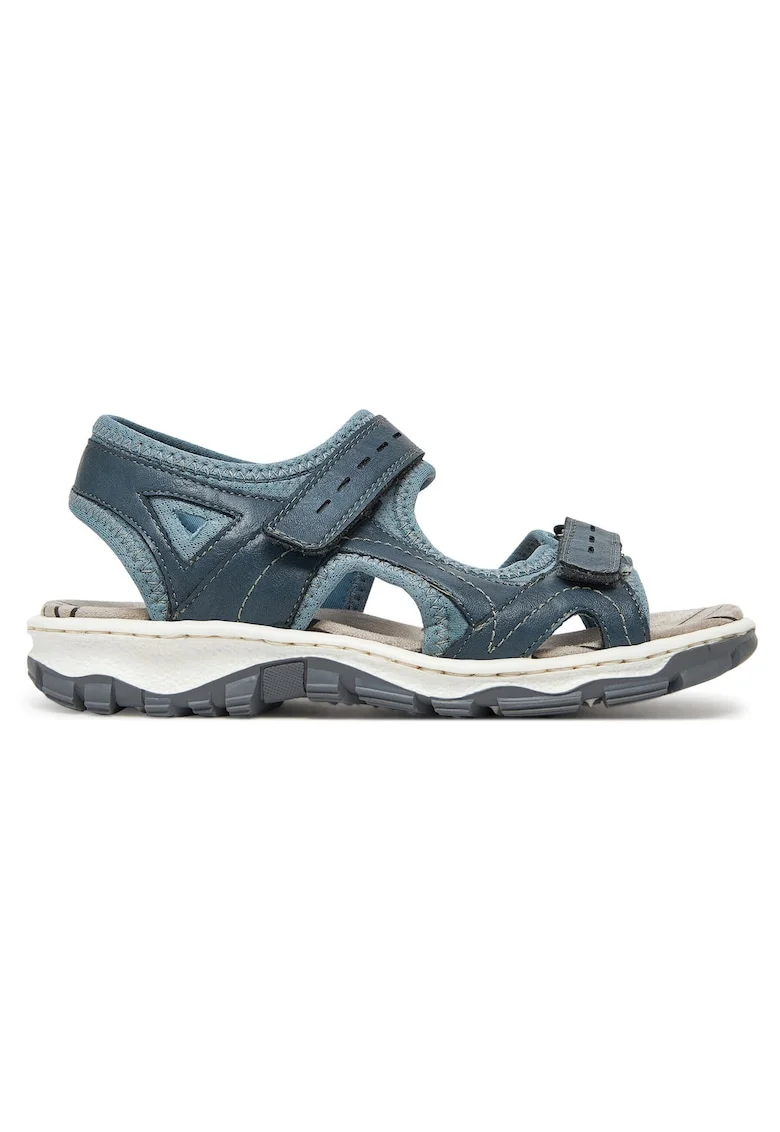 Sandale dama  albastru, textil, sistem inchidere Velcro,