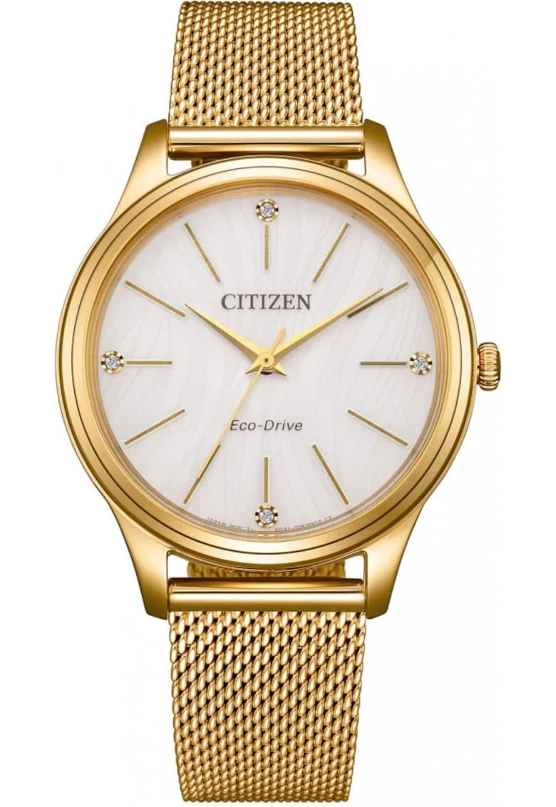 Ceas de dama  EM1222-87A, aurie, cadran alb, mecanism Eco-Drive
