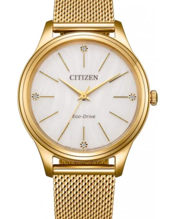 Ceas de dama  EM1222-87A, aurie, cadran alb, mecanism Eco-Drive