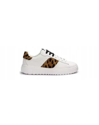 Sneakers femei TORO WAY, piele naturala, Alb/Negru/Maro