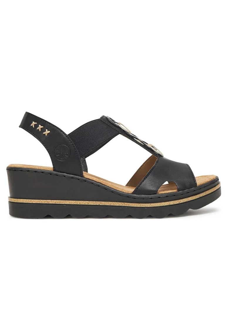 Sandale dama  negru textil
