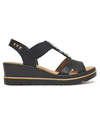Sandale dama  negru textil