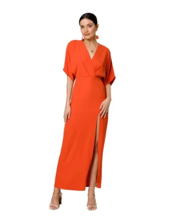 Rochie maxi de dama Argagune K163 coral, Portocaliu