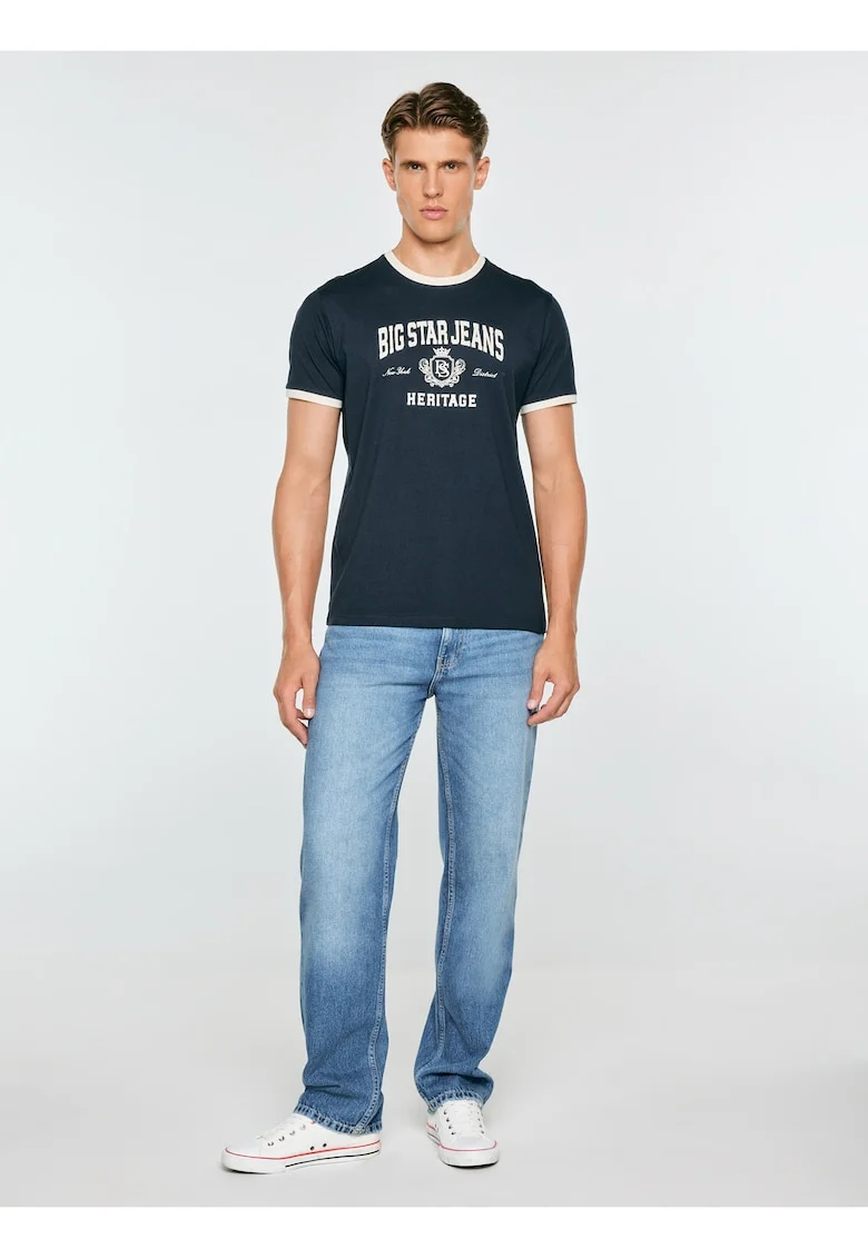 Tricou din bumbac imprimeu contrastant