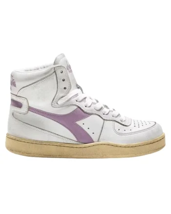 Pantofi sport cu profil inalt din piele, cu aspect vintage,