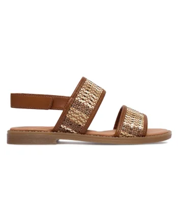 Sandale dama,  velcro, maro, piele ecologica,