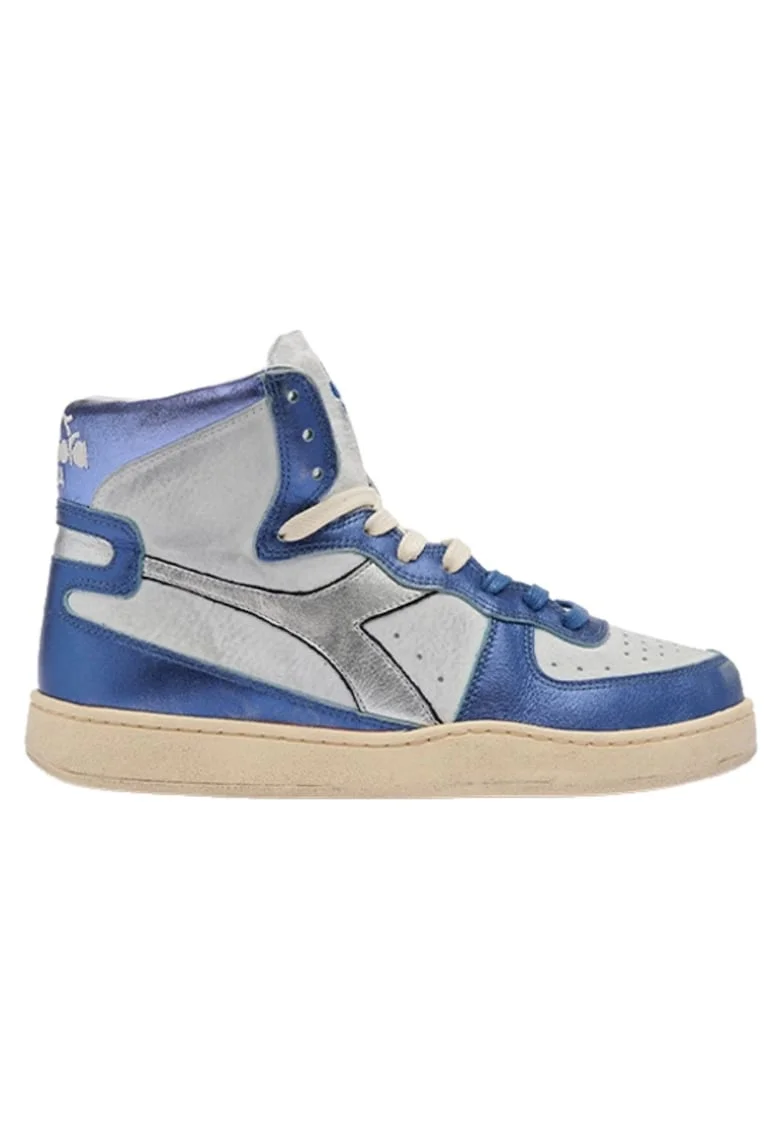 Pantofi sport cu profil inalt si piele intoarsa,