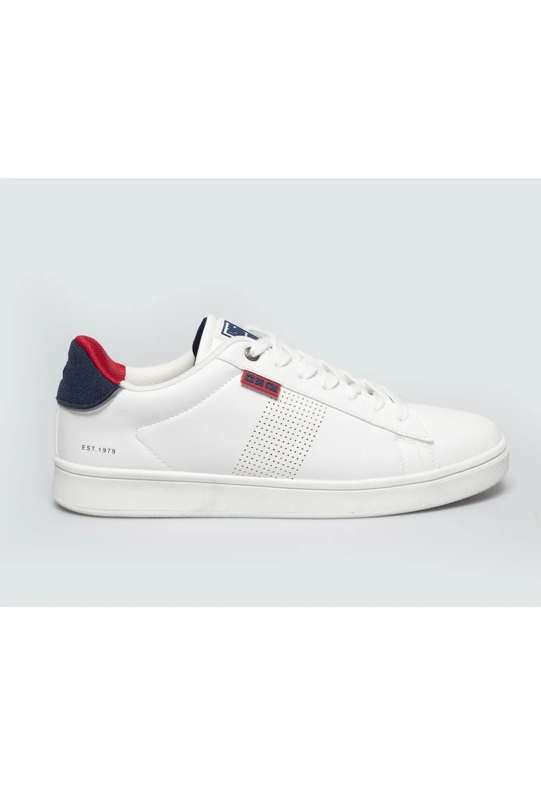 Pantofi sport din piele ecologica cu banda laterala perforata