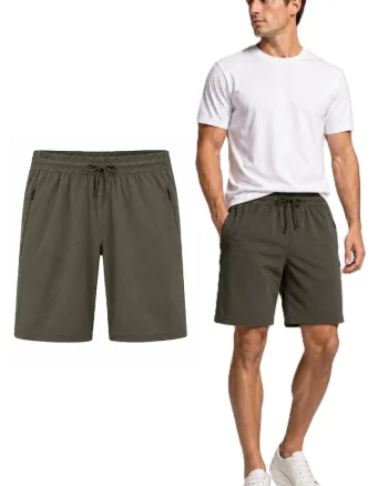 Pantaloni scurti cu buzunare oblice cu fermoar