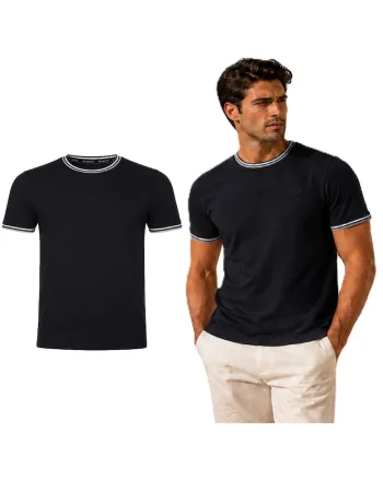 Tricou regular fit cu decolteu la baza gatului