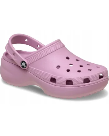 Saboti slingback cu model perforat si talpa flatform, Roz orhidee