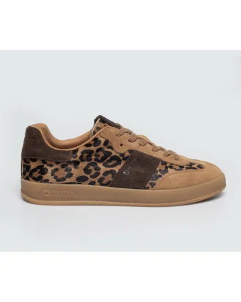 Pantofi sport cu detalii animal print si garnituri de piele intoarsa