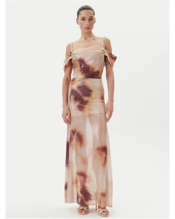 Rochie de seara dama  bej, maro, 2 culori