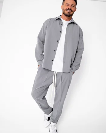 Set Orlando Camasa si pantalon lung cu snur Premium Grey