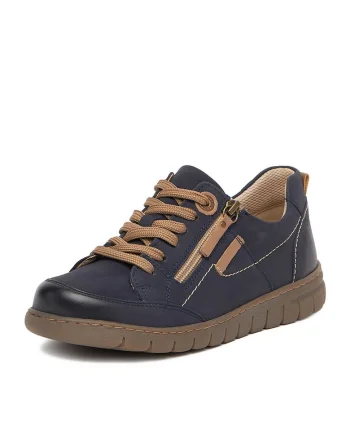 Tenisi dama,  piele naturala, bleumarin/maro