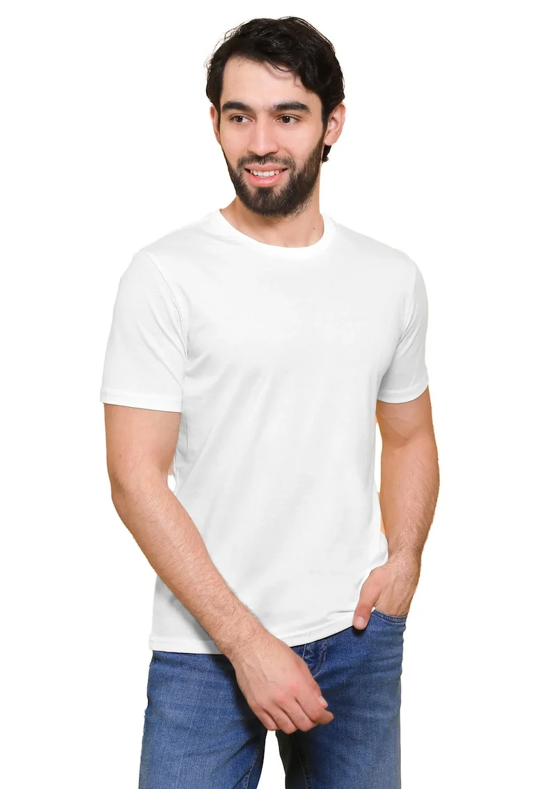 Tricou barbat uniton cu decolteu rotund din bumbac