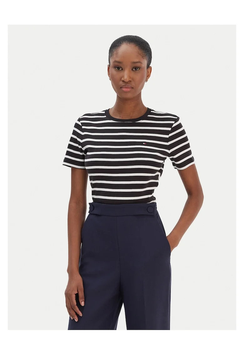 Tricou dama,  Negru/Alb, Dungi