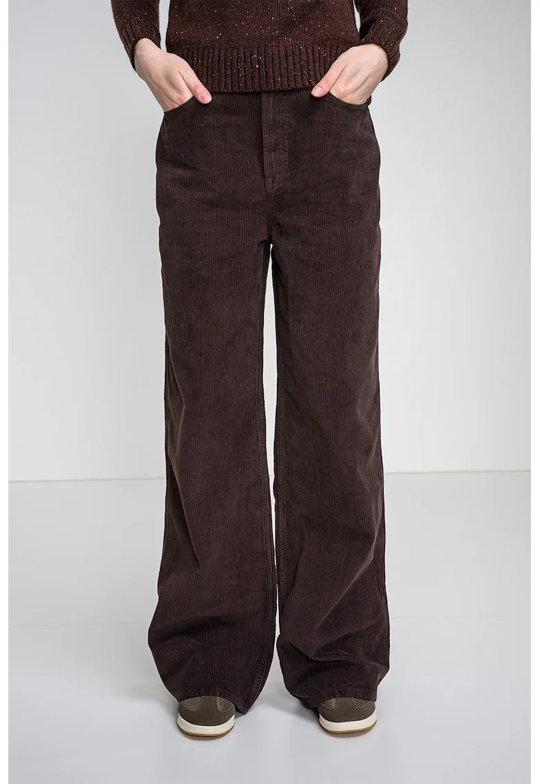 Pantaloni evazati din reiat, Maro