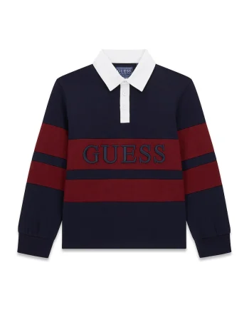 Bluza polo cu logo, Visiniu/Bleumarin