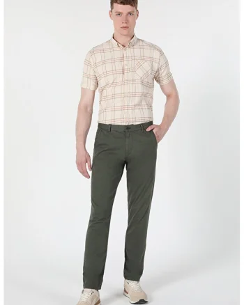 Pantaloni De Barbati Verde Slim Fit, GREEN