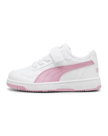 Pantofi sport din piele ecologica cu inchidere velcro Reb-L AC+ PS, Alb/Roz