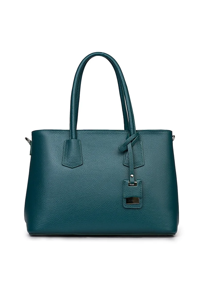 Geanta dama din piele naturala Valentina verde marin