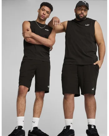 Pantaloni scurti cu logo si snur interior, Negru