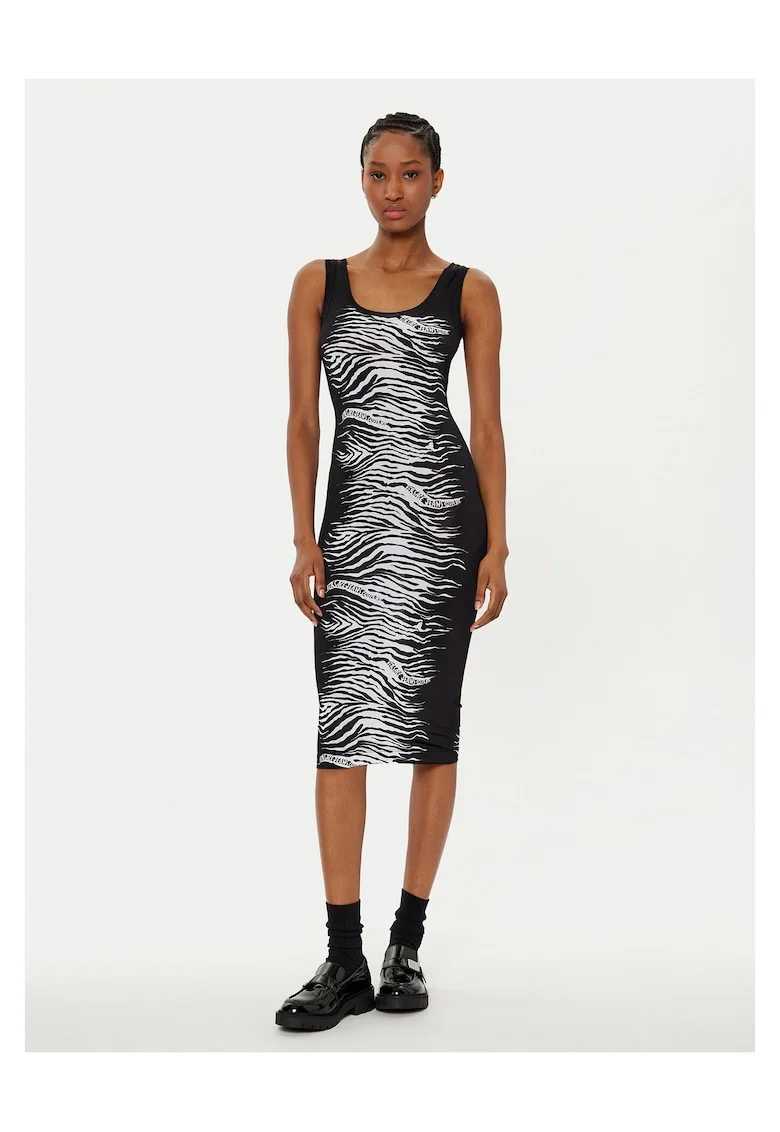 Rochie casual dama  negru/gri