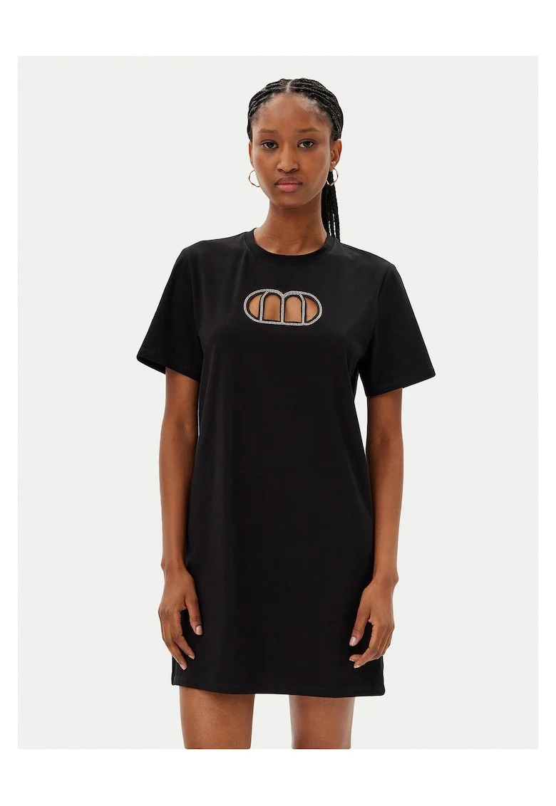 Rochie de zi,  neagra, fabricata din material de calitate