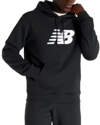 Hanorac barbati  regular fit, cu gluga, negru, bumbac