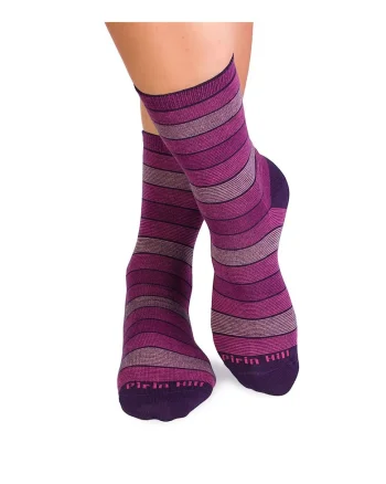 Sosete bumbac organic cu dungi 98% Cotton Rich Roz