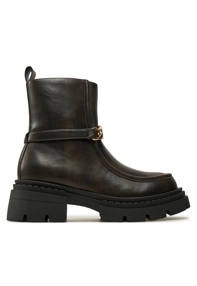 Botine dama 242TGT110,  Piele ecologica, Maro, Maro