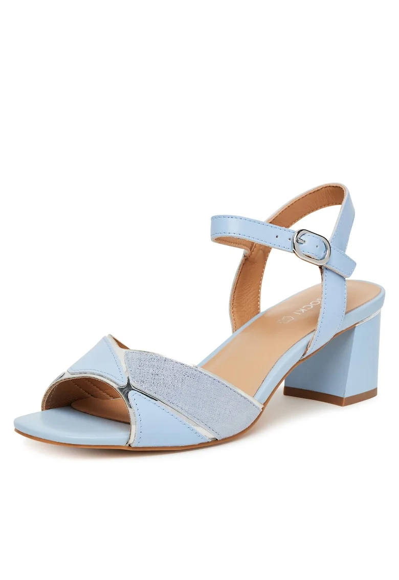 Sandale dama,  piele, Albastru