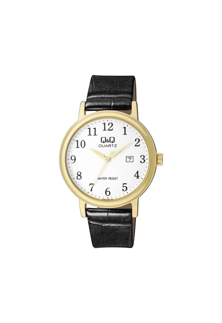 Ceas barbatesc  casual clasic, piele, negru