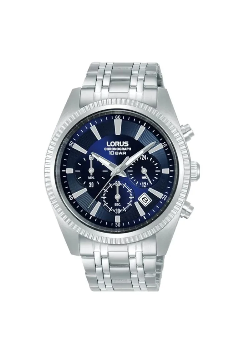 Ceas barbatesc  RT395KX9, bratara din otel, mecanism Seiko, cronograf, cadran albastru