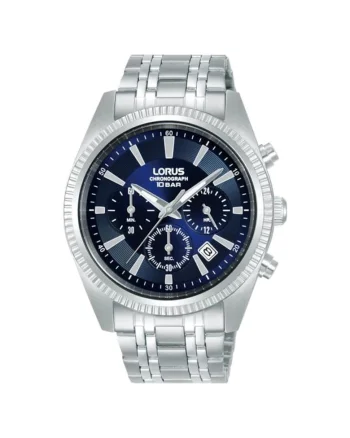 Ceas barbatesc  RT395KX9, bratara din otel, mecanism Seiko, cronograf, cadran albastru