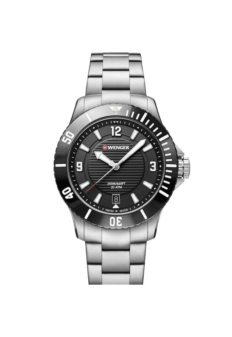 Ceas de dama  01.0621.111, Quartz, 36mm, 20ATM, Argintiu, Negru