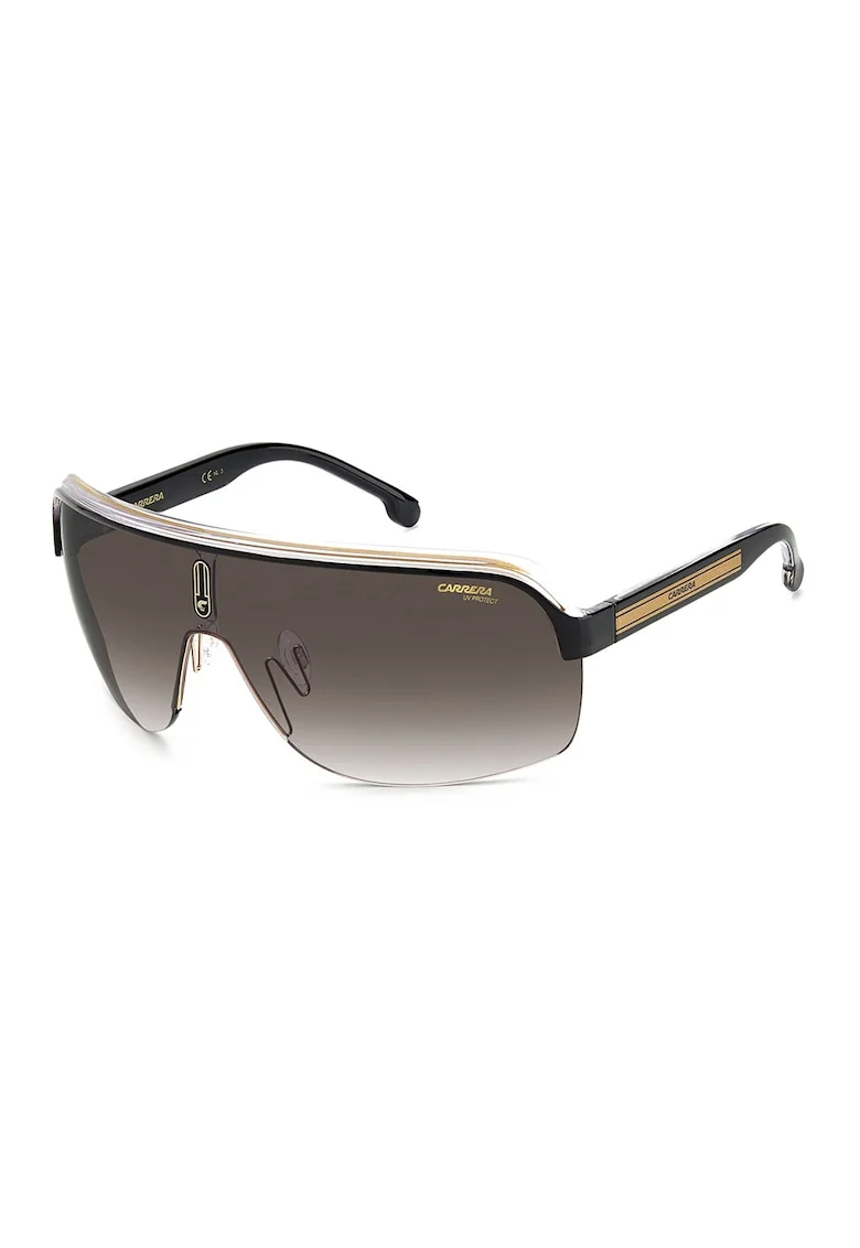 Ochelari de soare shield cu lentile in degrade, Negru/Auriu antichizat