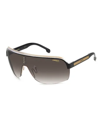 Ochelari de soare shield cu lentile in degrade, Negru/Auriu antichizat