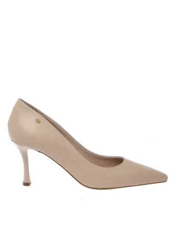 Pantofi de piele cu varf ascutit, Bej deschis