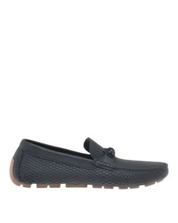 Pantofi loafer texturati din piele, Albastru
