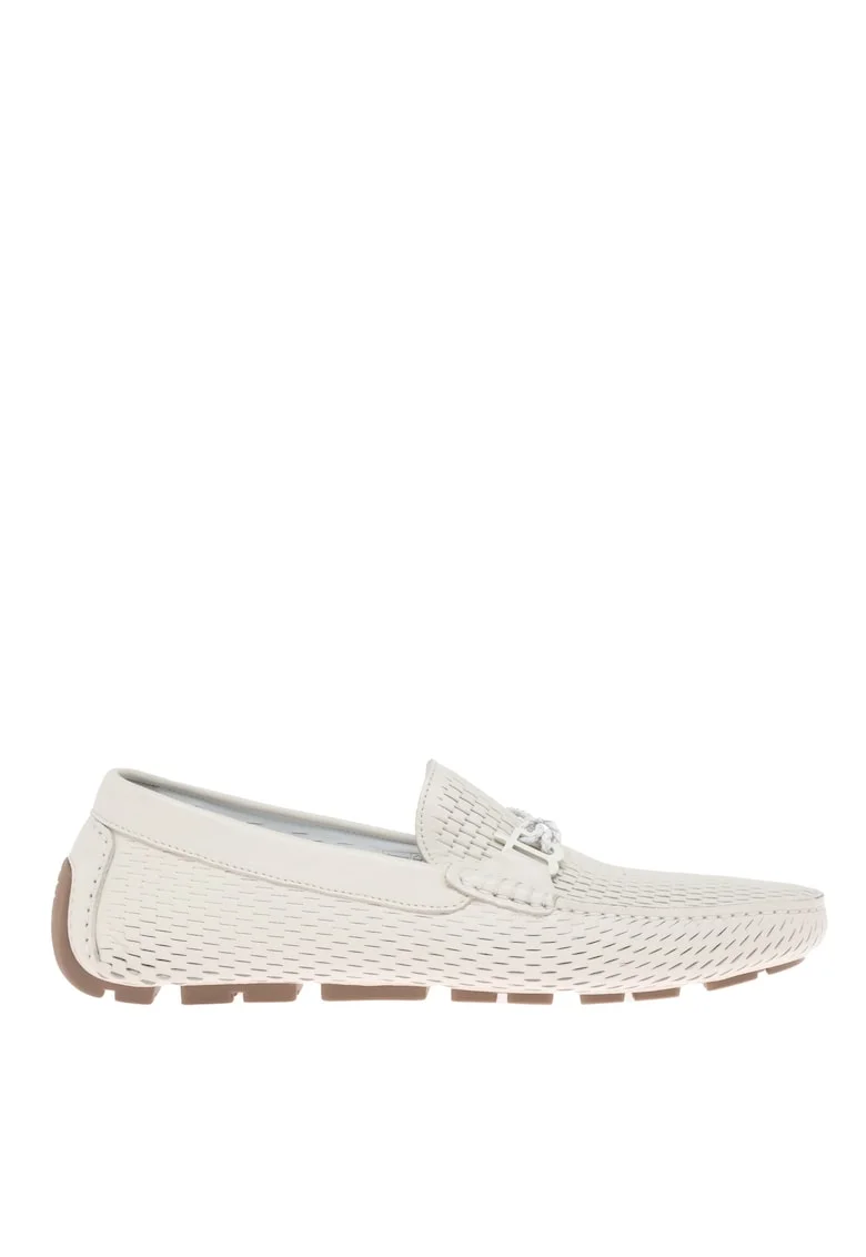 Pantofi loafer din piele, Alb murdar