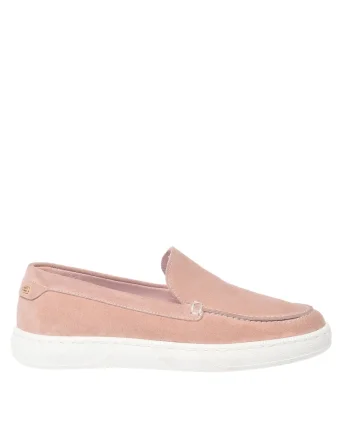 Pantofi loafer uni de piele intoarsa, Bej deschis
