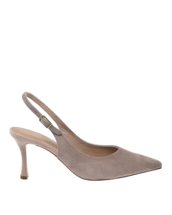 Pantofi slingback din piele intoarsa, Bej