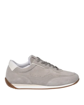 Pantofi sport low-cut din piele intoarsa, Bej
