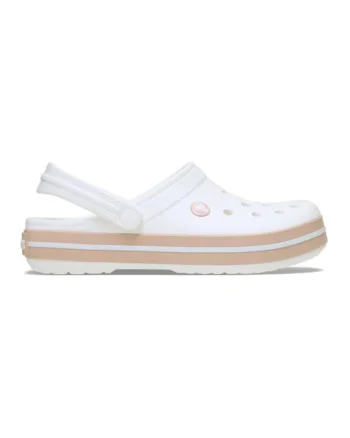 Saboti  Crocband - M8/W10 US Alb - White/Pink Caramel,