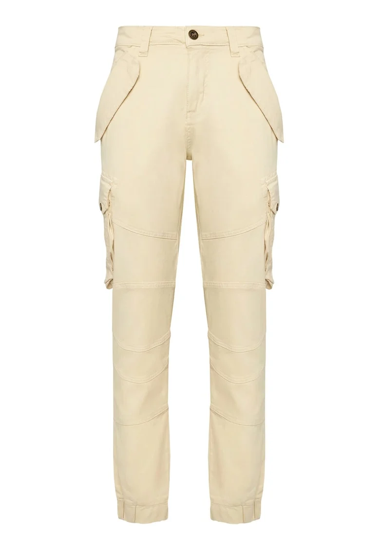 Pantaloni barbati,  slim fit, ecru, bumbac