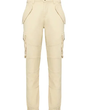 Pantaloni barbati,  slim fit, ecru, bumbac