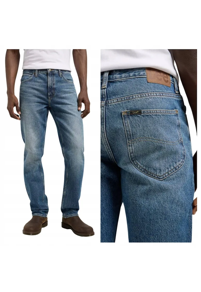 Pantaloni Barbati,  West, Marime 32/34, Croi Regular Fit, Stil Drept, Inaltimea Taliei Medie, Inchidere Fermoar, W32xL34, Albastru